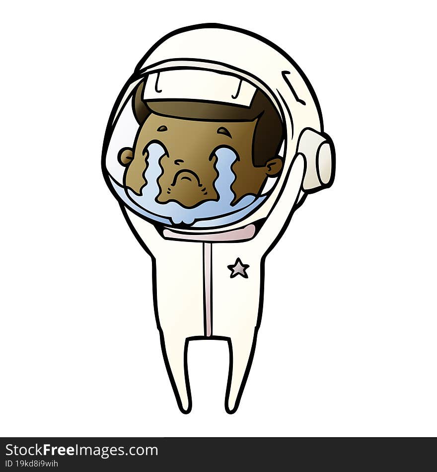 cartoon crying astronaut. cartoon crying astronaut