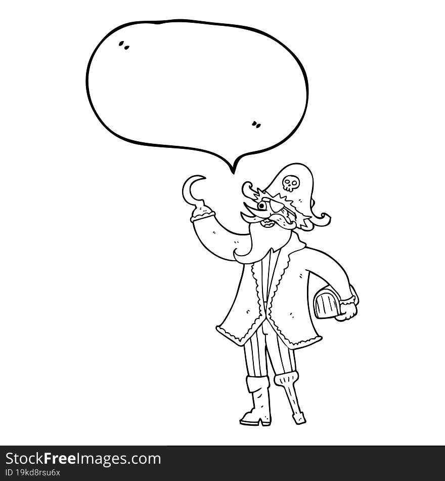 speech bubble cartoon pirate captain