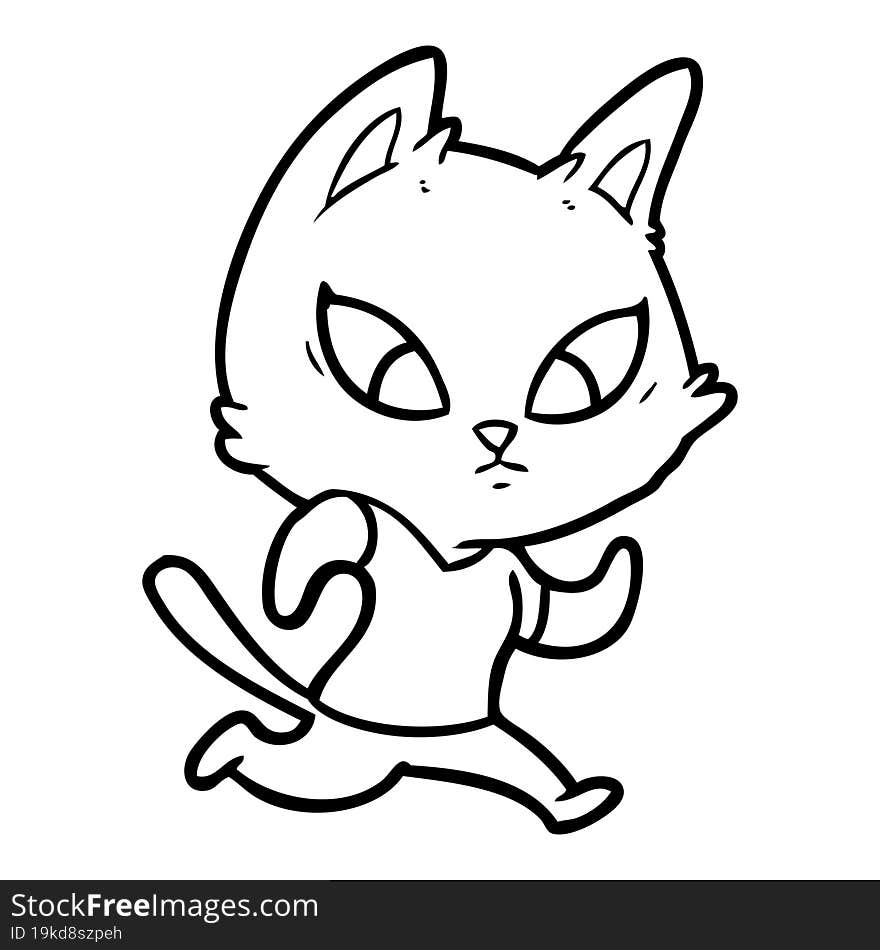 confused cartoon cat. confused cartoon cat