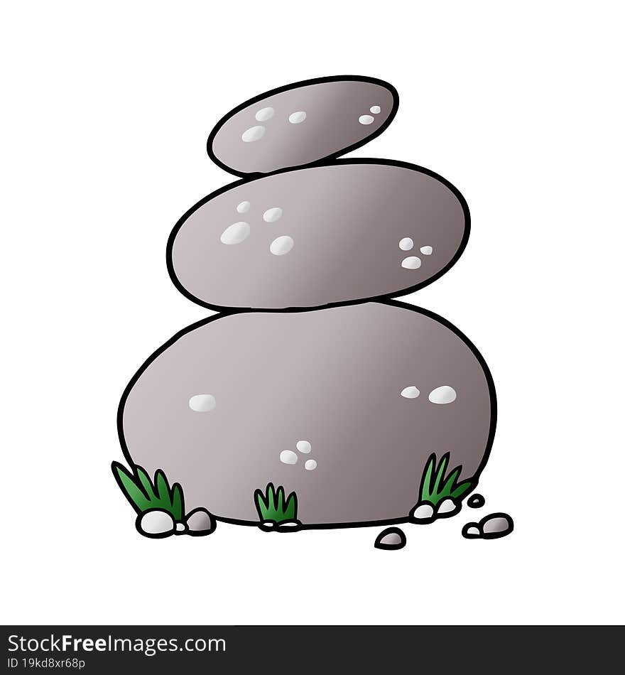 cartoon large stacked stones. cartoon large stacked stones