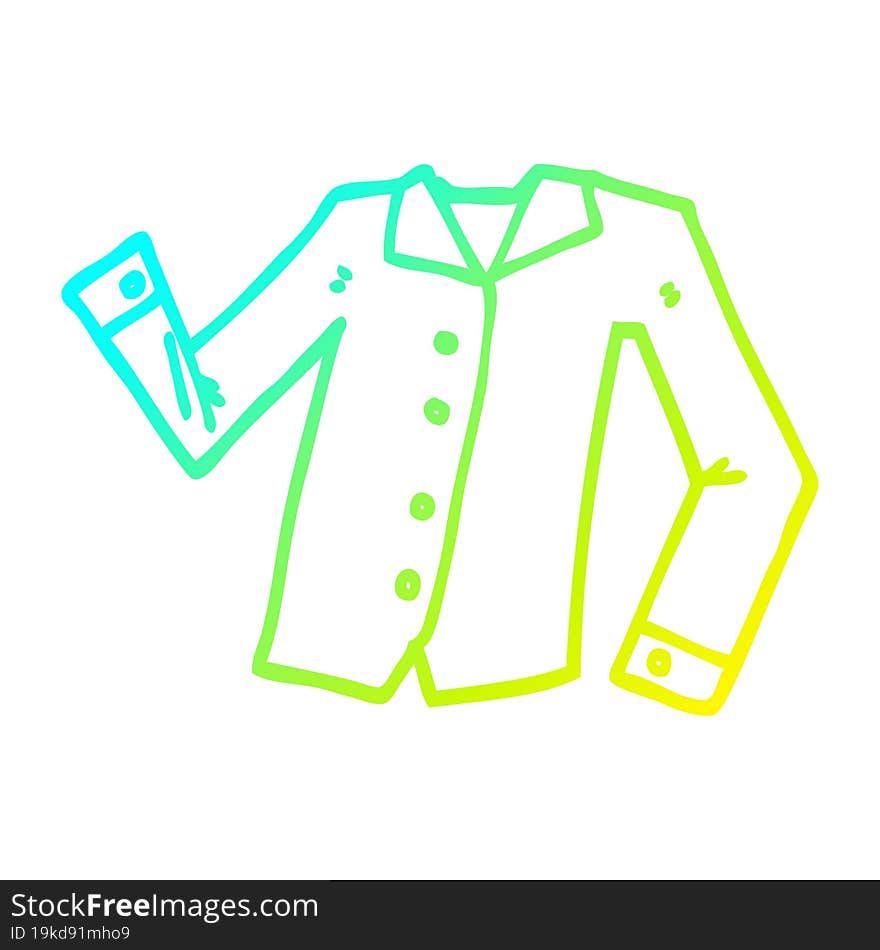 cold gradient line drawing cartoon work shirt