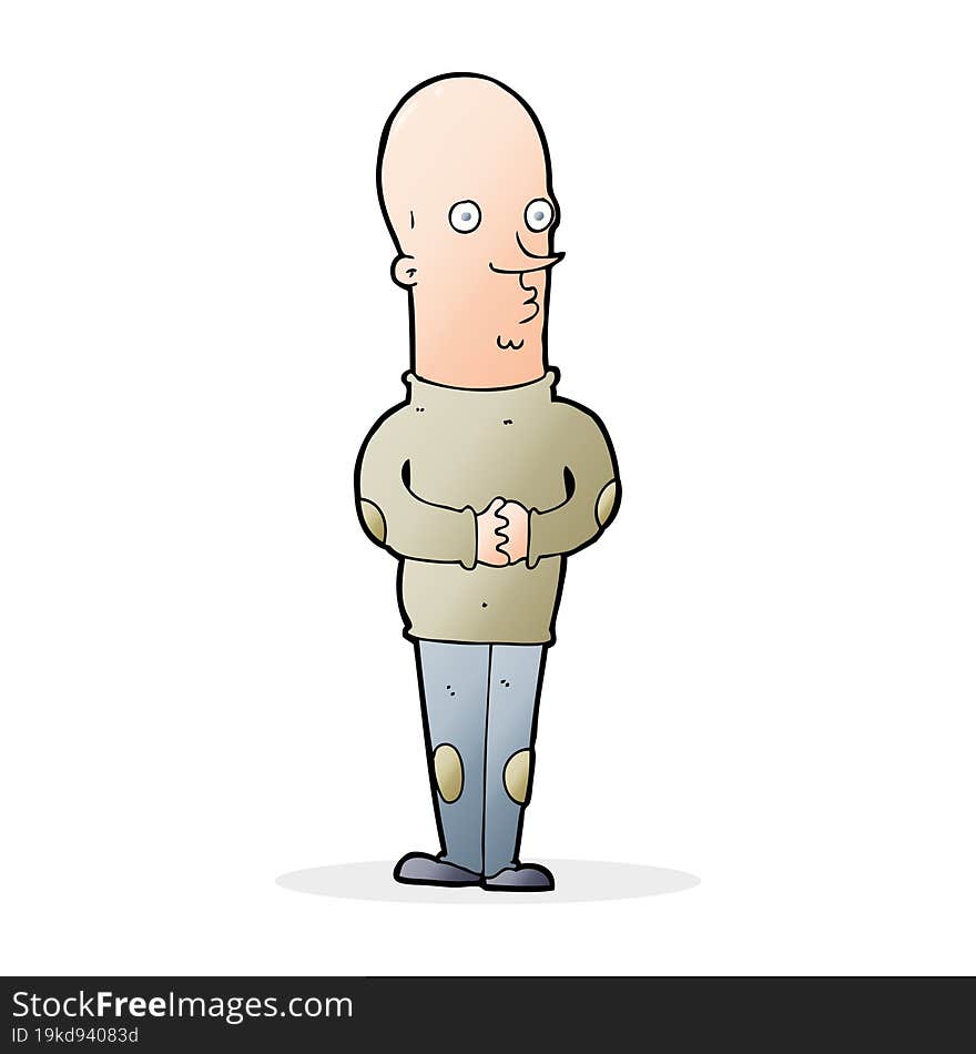 cartoon funny bald man