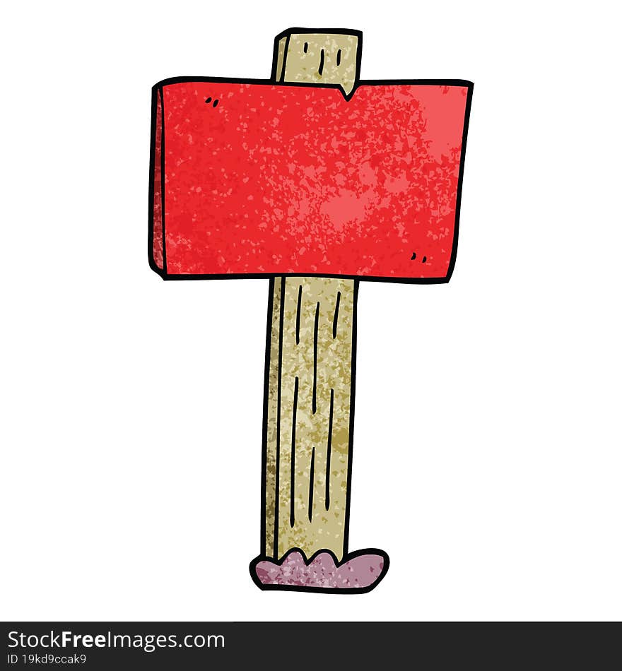 Cartoon Doodle Sign Post