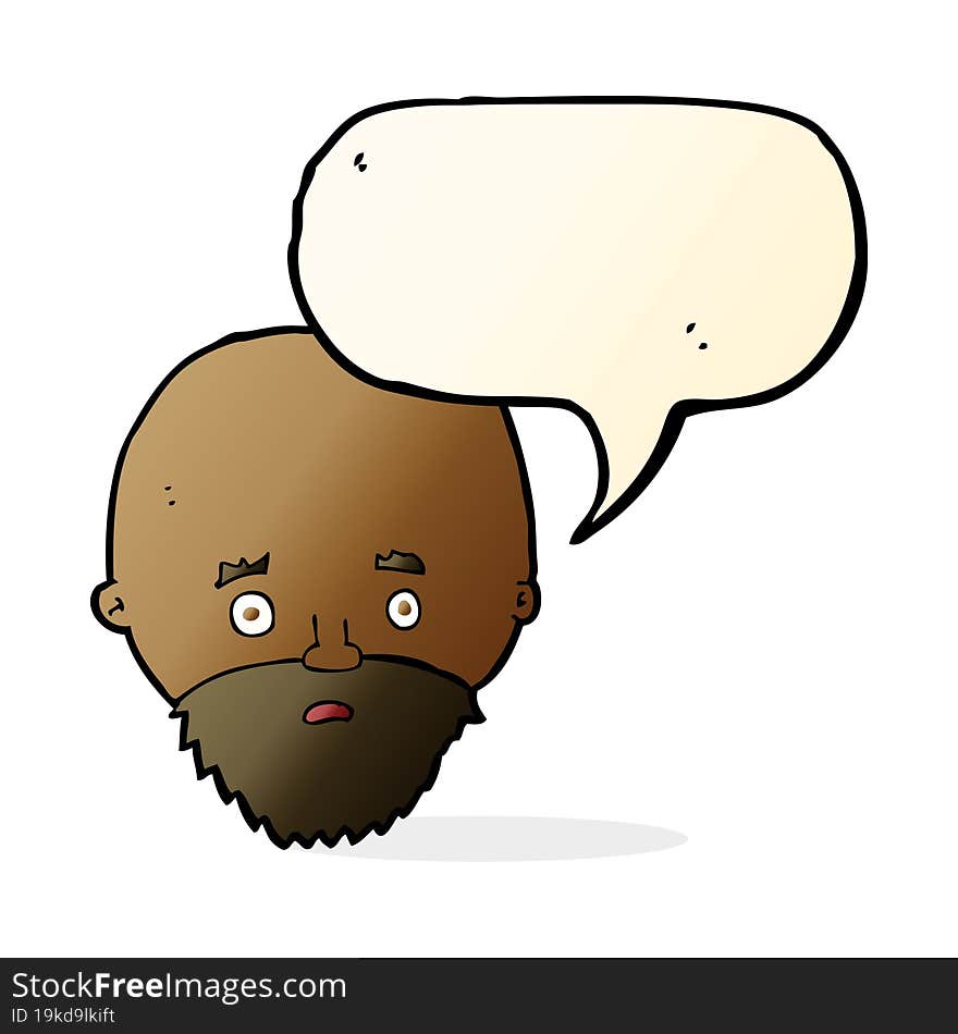 cartoon shocked man with beard with speech bubble