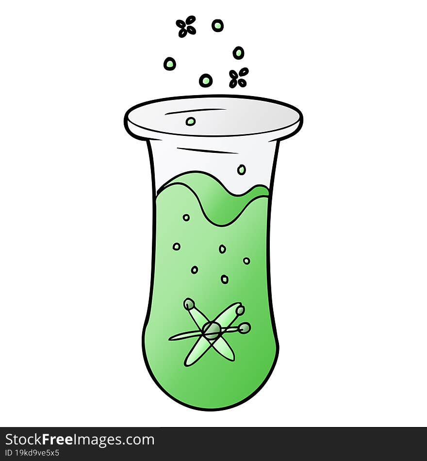 cartoon bubbling test tube. cartoon bubbling test tube