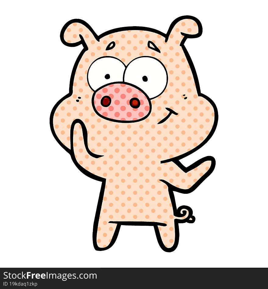 happy cartoon pig. happy cartoon pig