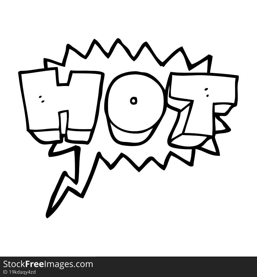 speech bubble cartoon word hot