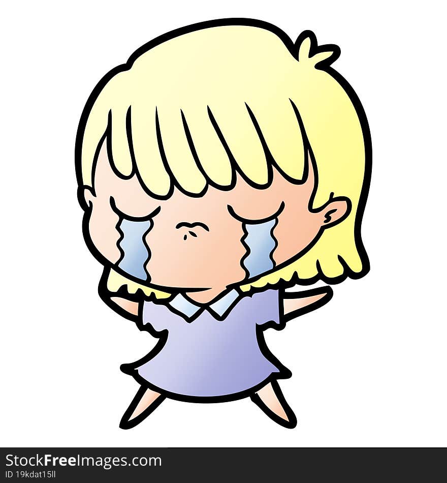 cartoon woman crying. cartoon woman crying