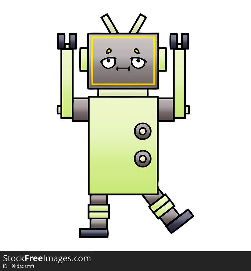 Gradient Shaded Cartoon Robot