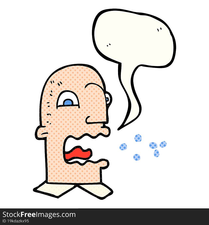 comic book speech bubble cartoon burping man