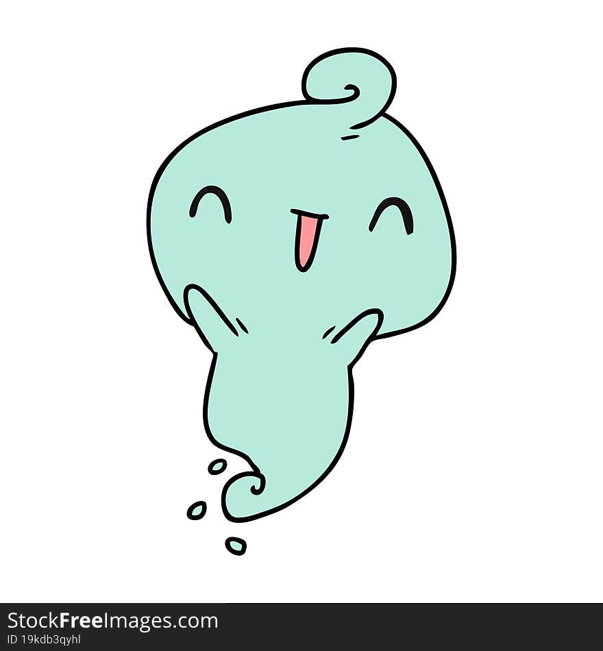 cartoon illustration kawaii cute dead ghost. cartoon illustration kawaii cute dead ghost