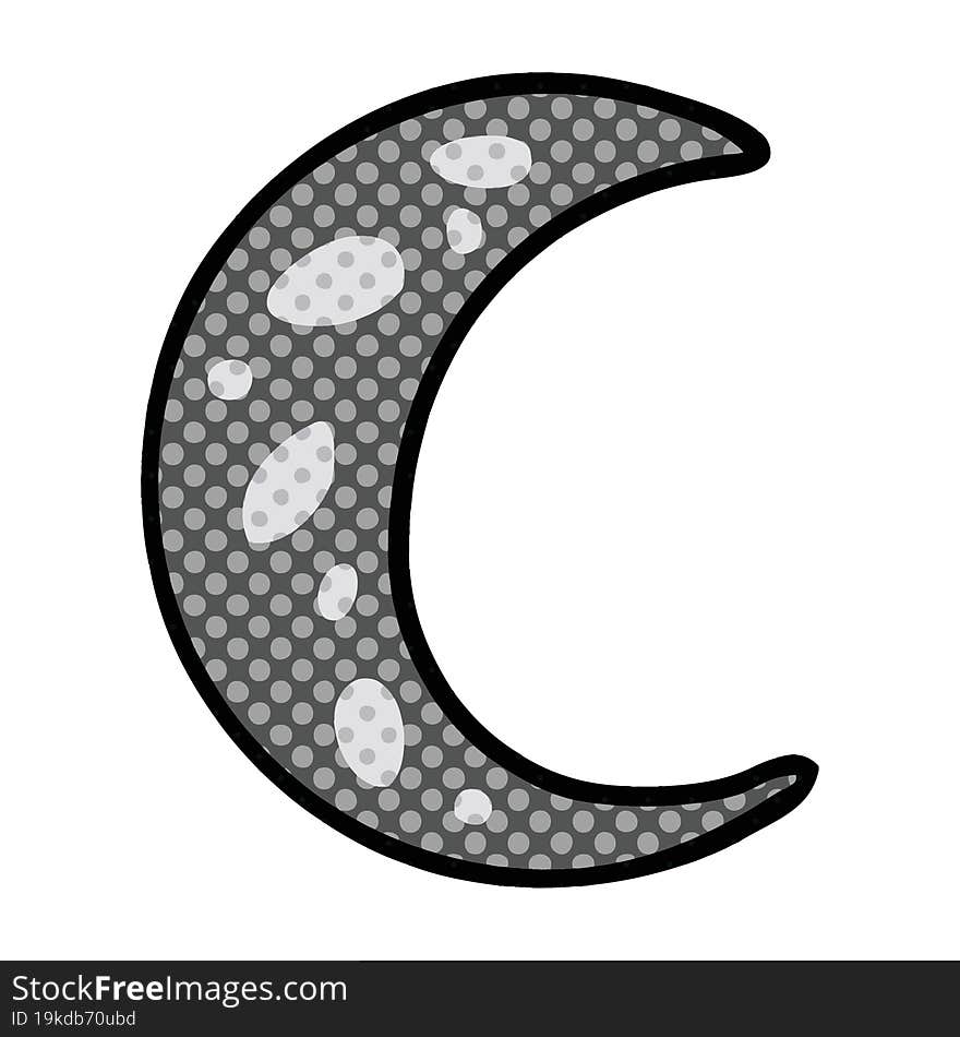 Cartoon Doodle Of A Crescent Moon