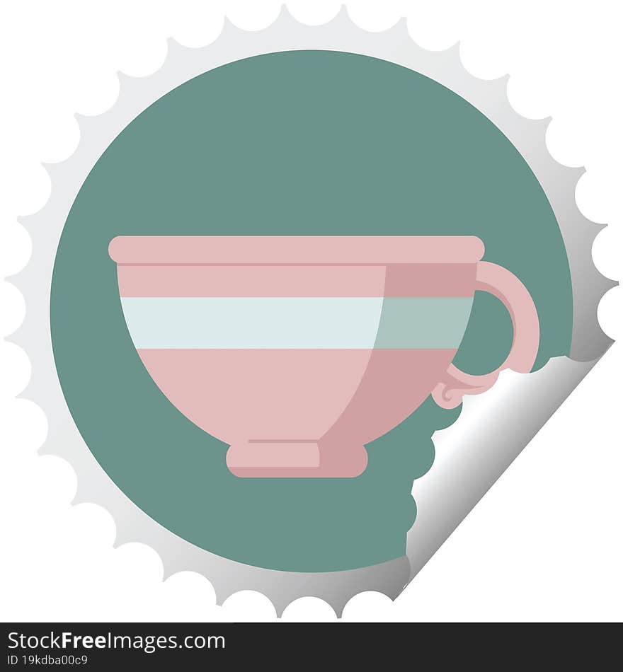 coffee cup graphic vector illustration round sticker stamp. coffee cup graphic vector illustration round sticker stamp