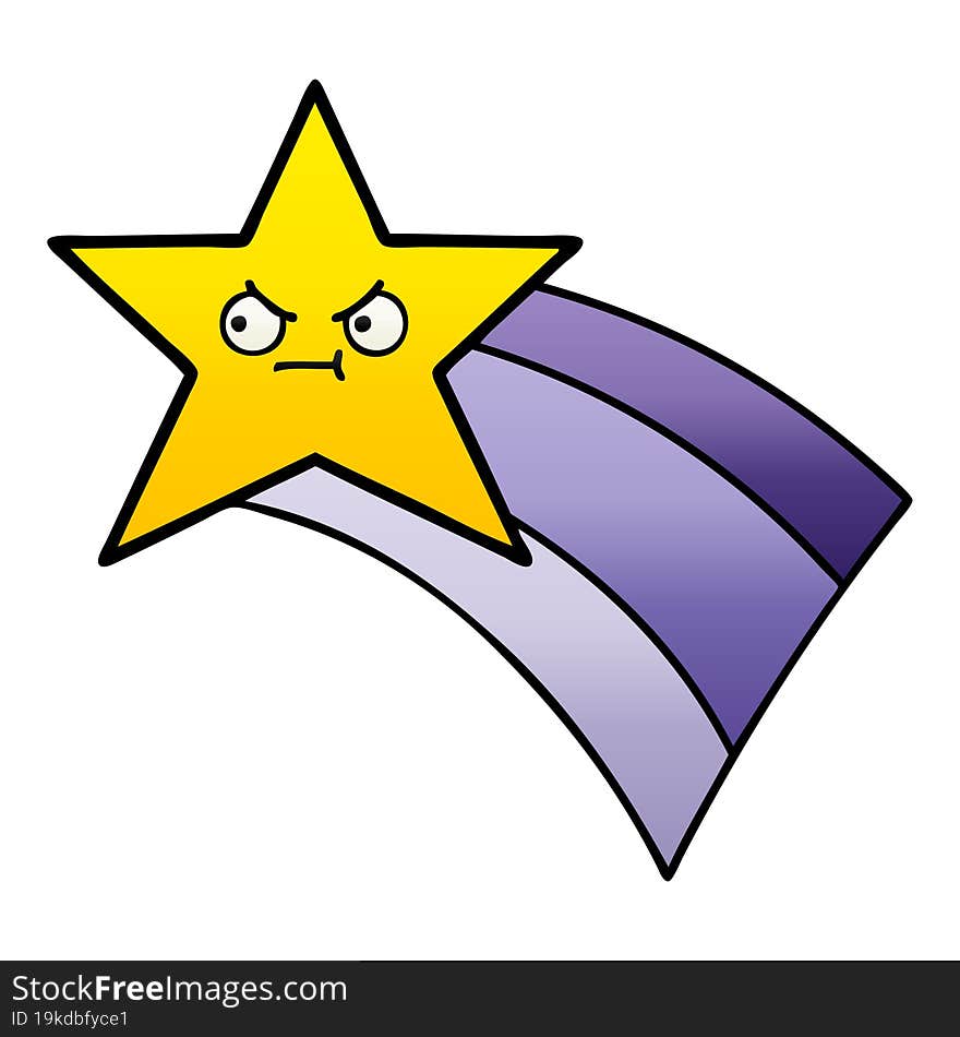 Gradient Shaded Cartoon Shooting Rainbow Star