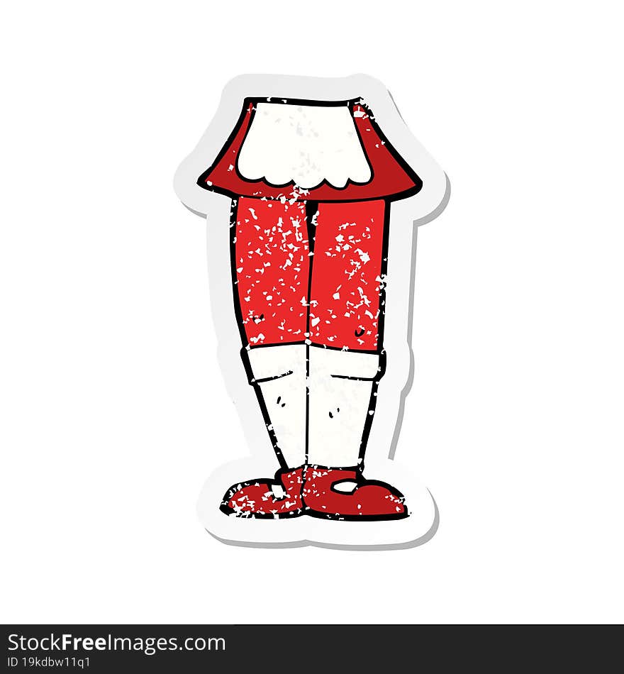 retro distressed sticker of a cartoon female legs