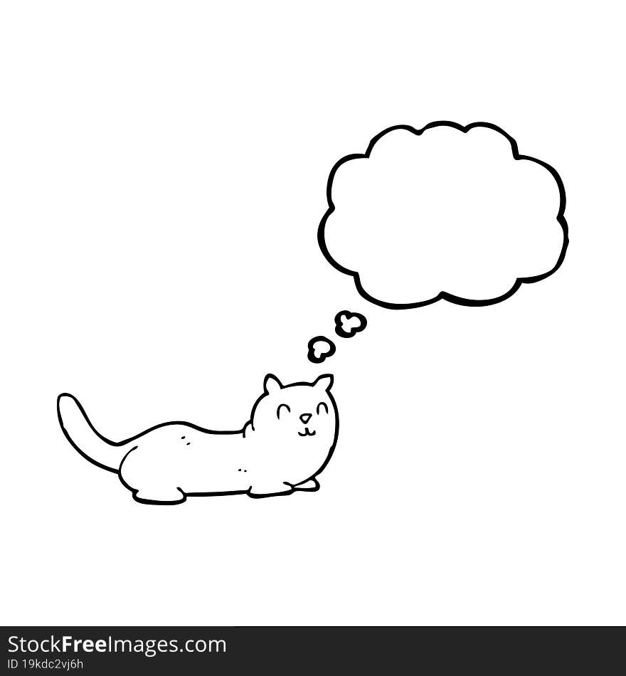 Thought Bubble Cartoon Cat