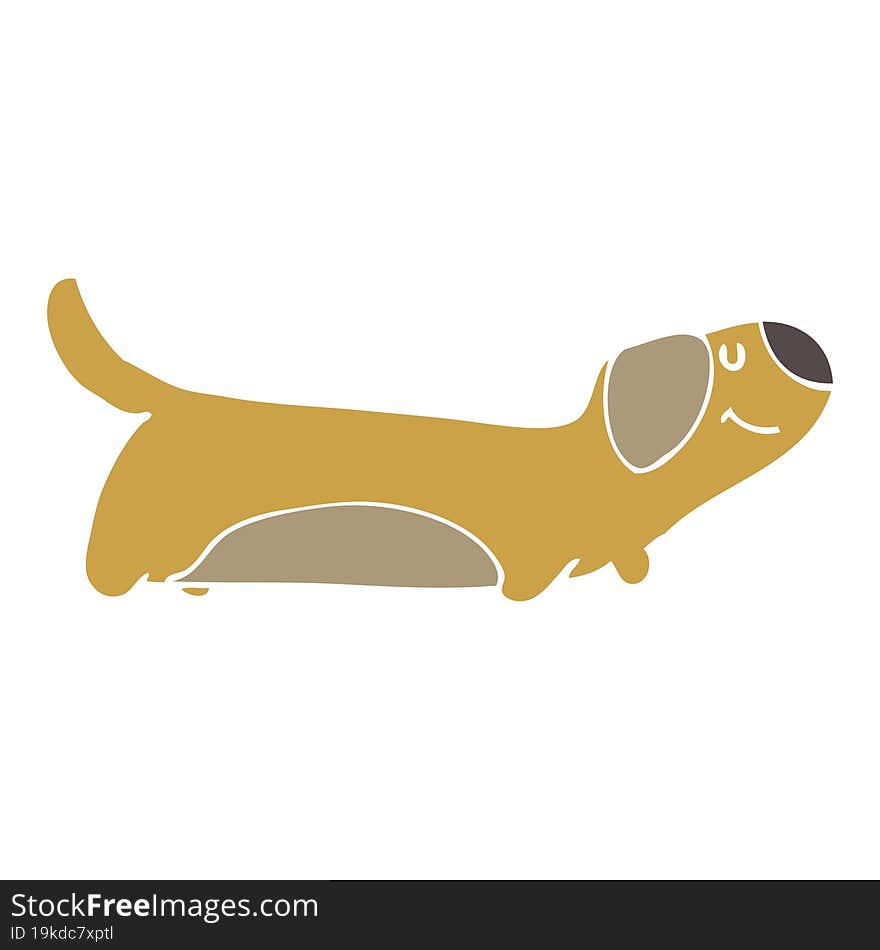 flat color style cartoon dog