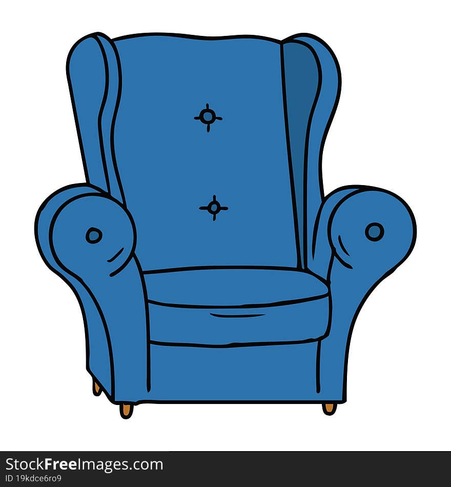 cartoon doodle of an old armchair