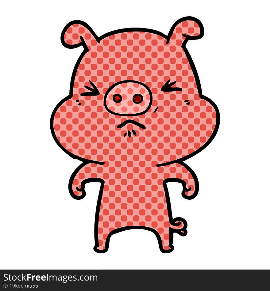 cartoon angry pig. cartoon angry pig