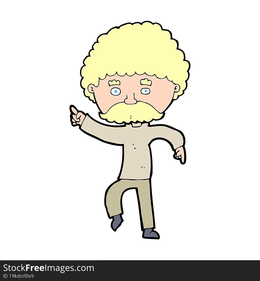 Cartoon Seventies Style Man Disco Dancing