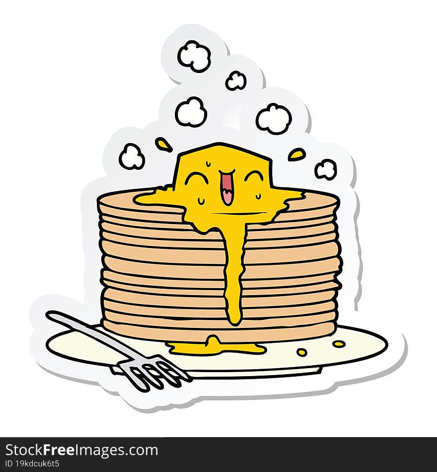 sticker of a stack of tasty pancakes