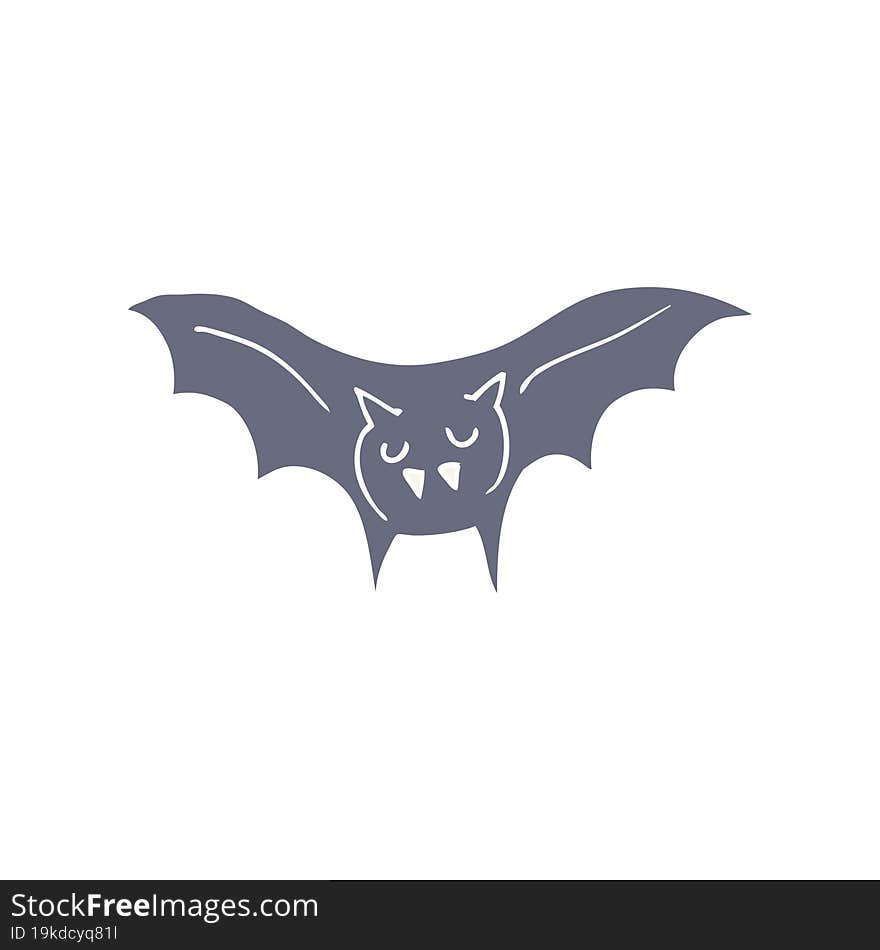 Flat Color Style Cartoon Vampire Bat