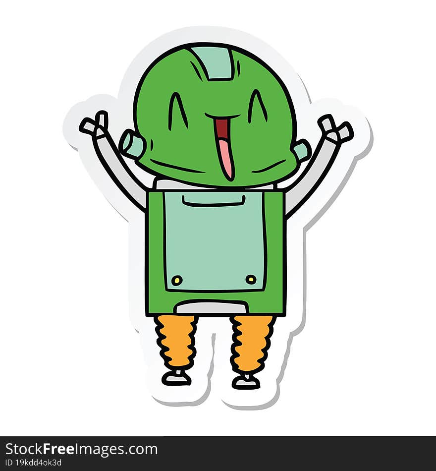 sticker of a cartoon robot