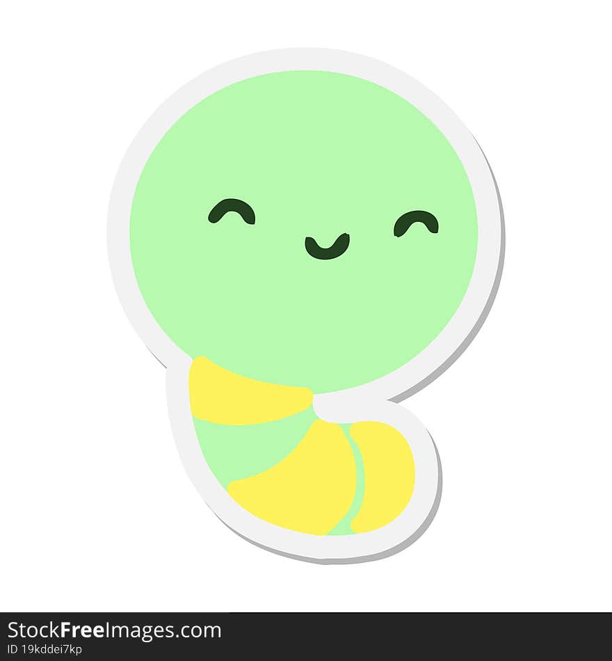 cute little worm sticker