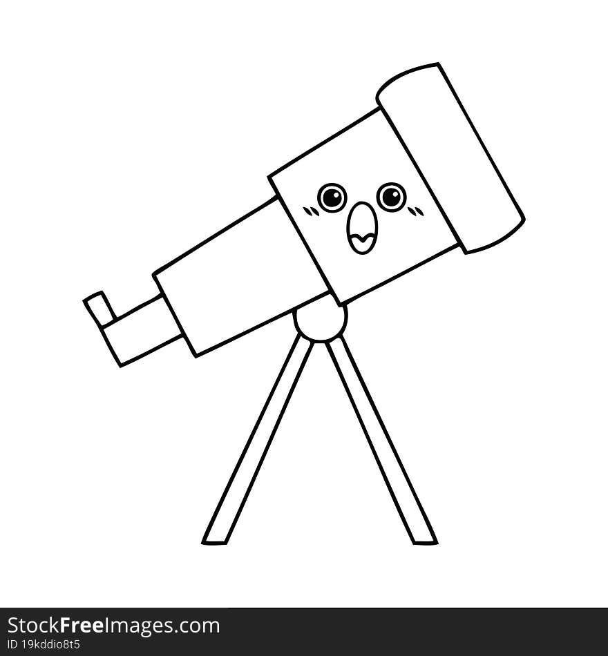 line drawing cartoon telescope