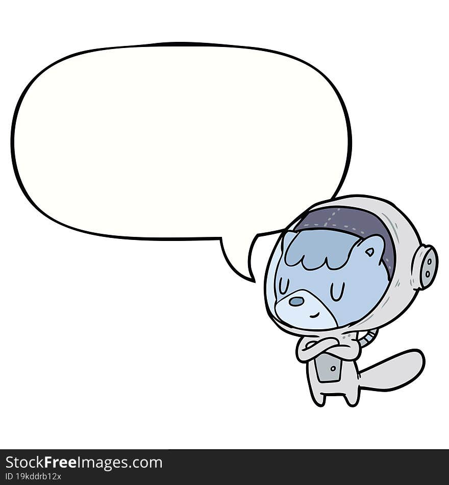 cartoon cat astronaut animals with speech bubble