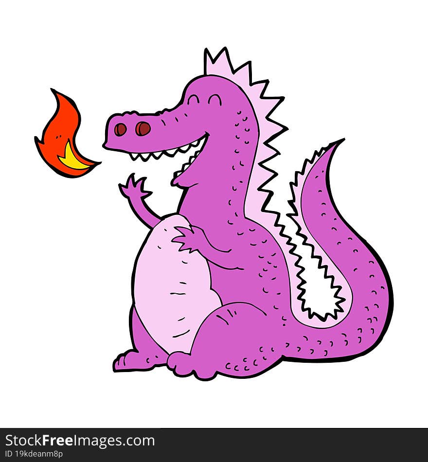 Cartoon Fire Breathing Dragon