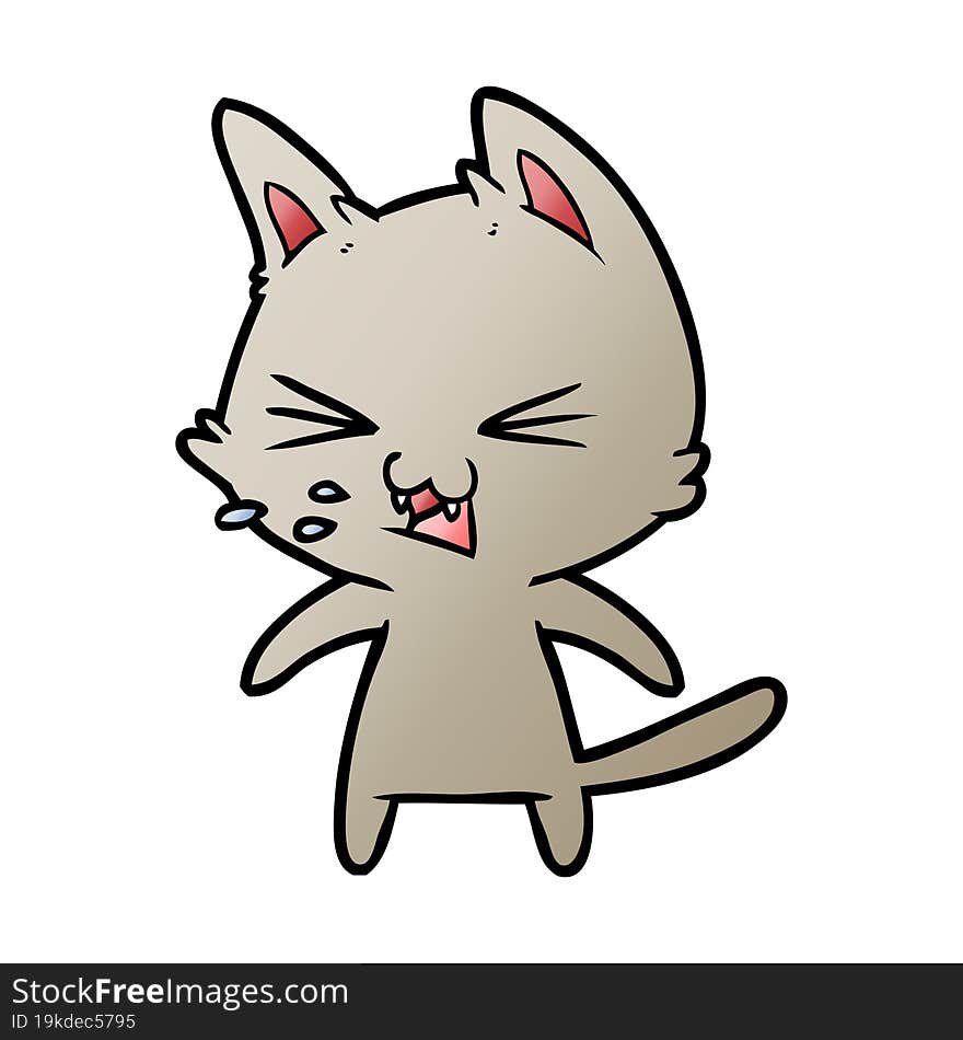 cartoon cat hissing. cartoon cat hissing