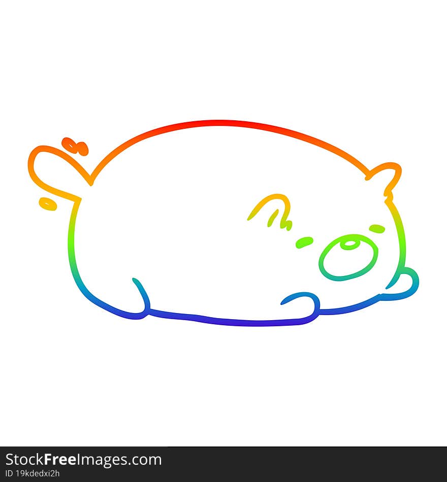 rainbow gradient line drawing of a cute cat