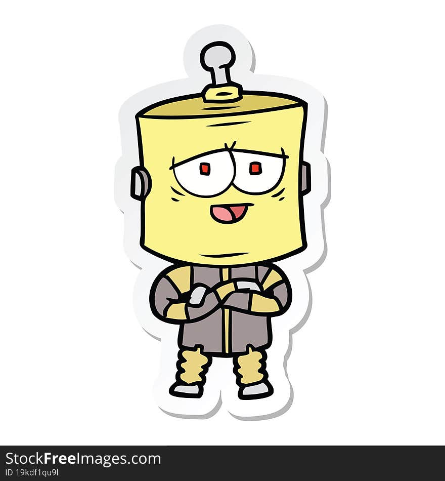 sticker of a cartoon robot