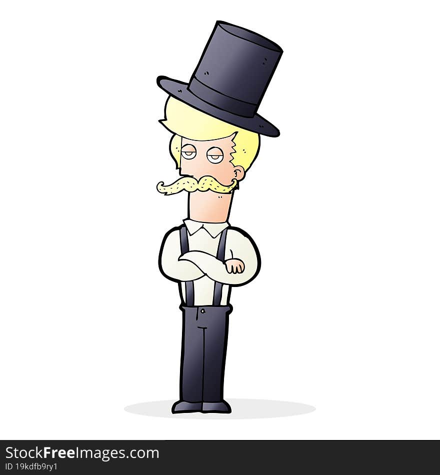 Cartoon Man Wearing Top Hat