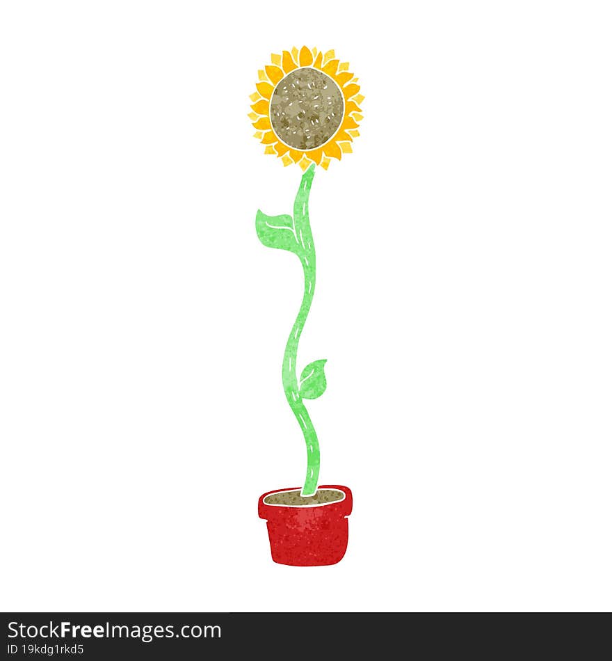 Retro Cartoon Sunflower