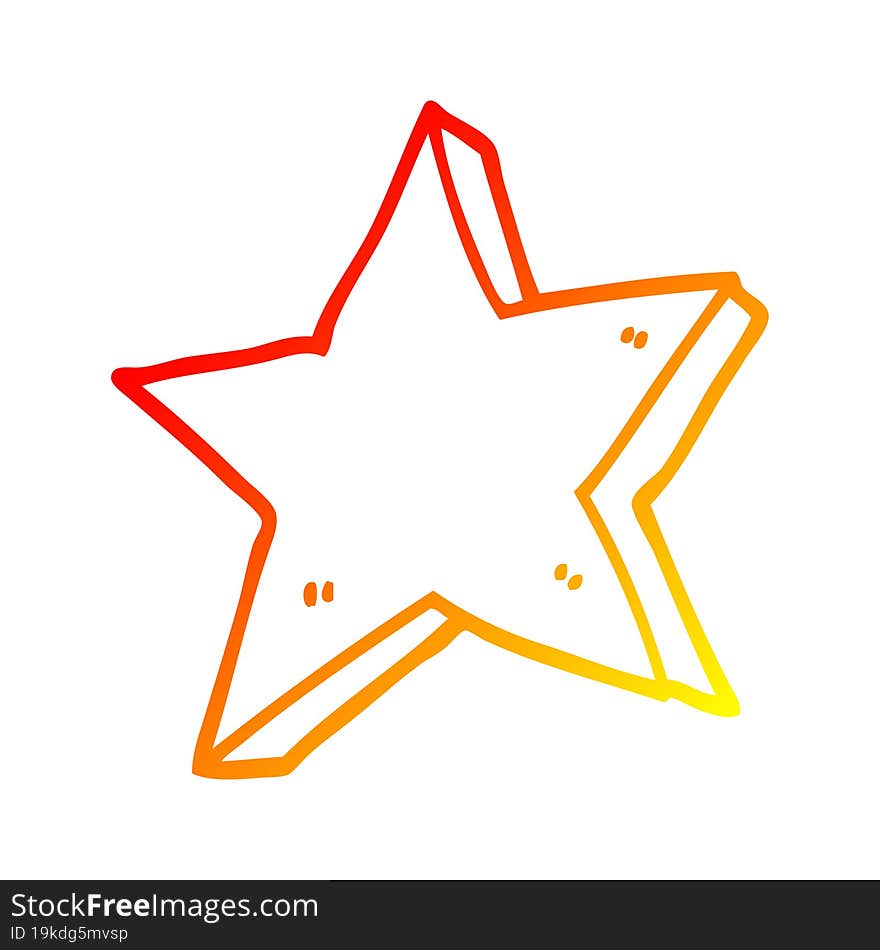 warm gradient line drawing cartoon star