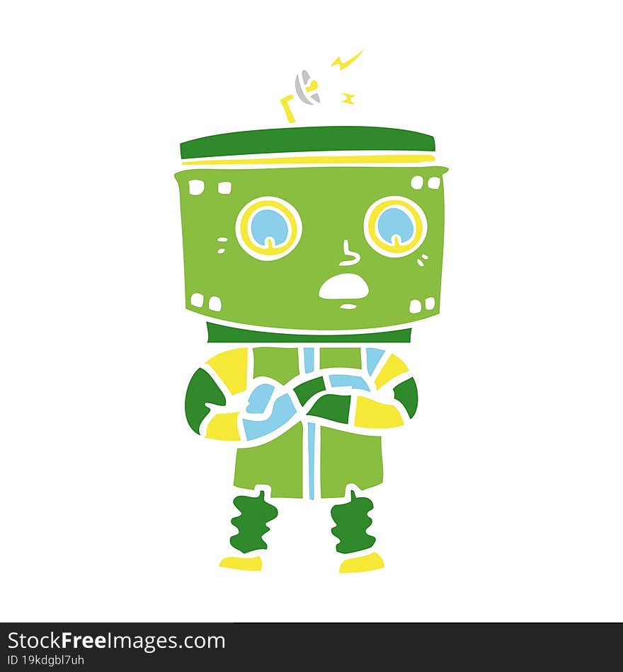 flat color style cartoon robot