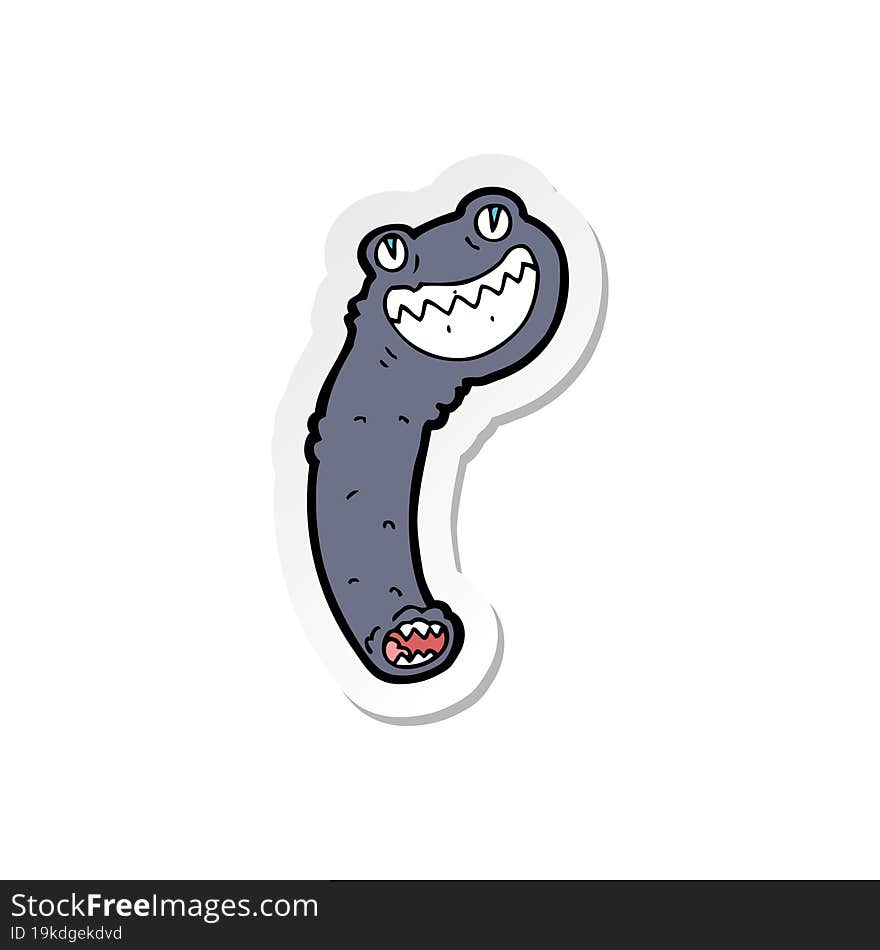 sticker of a cartoon leech