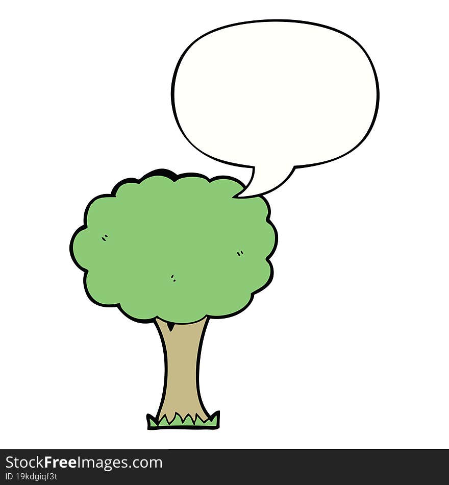 cartoon tree and speech bubble