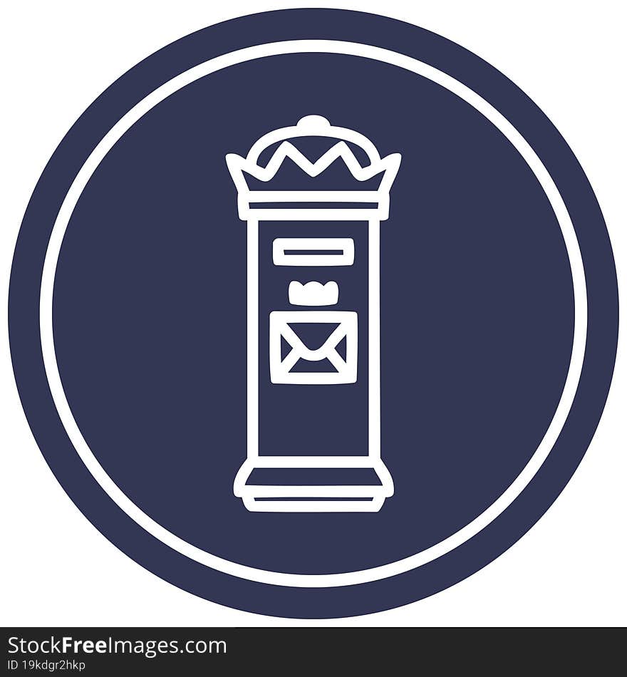 British postbox circular icon