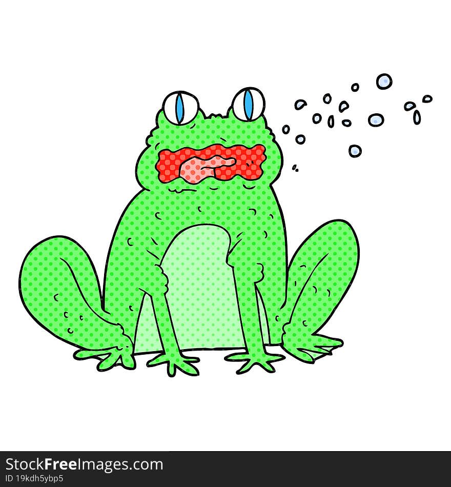 freehand drawn cartoon burping frog