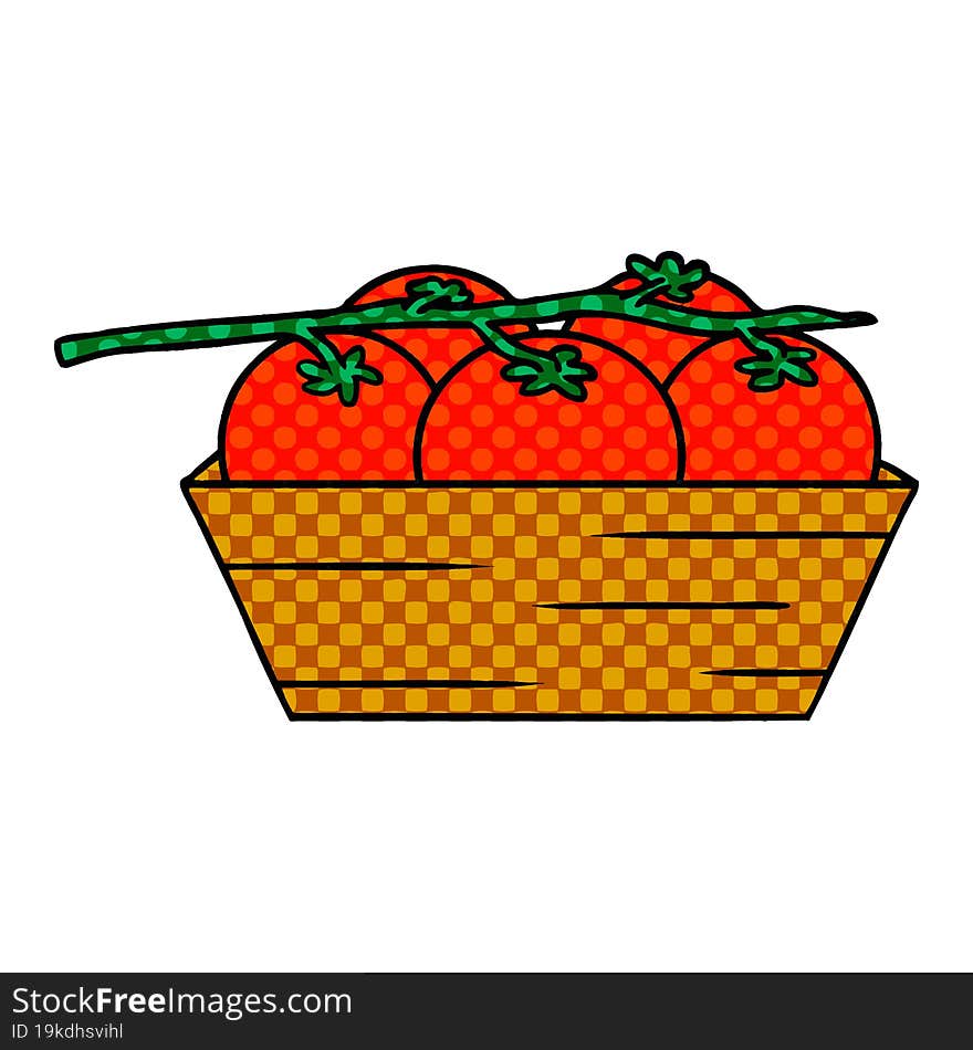 cartoon doodle of a box of tomatoes