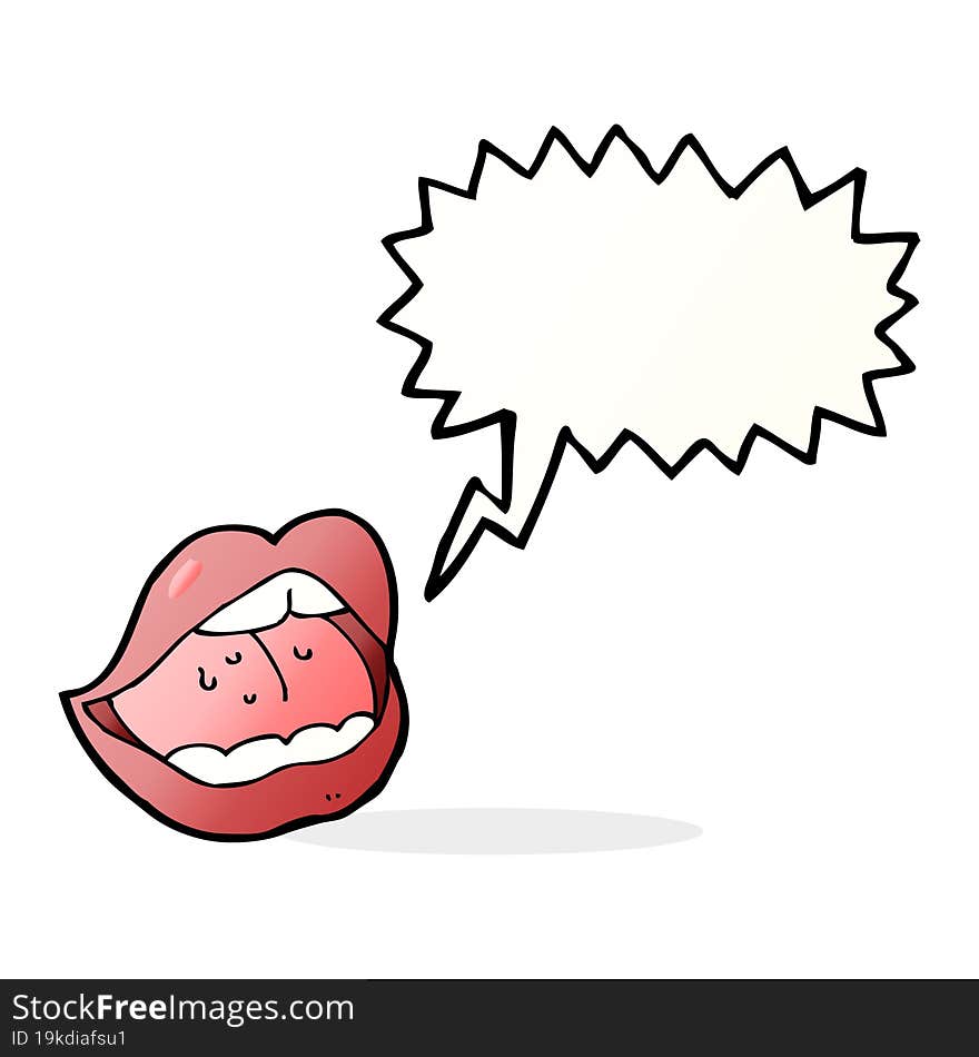 Cartoon Open Mouth With Speech Bubble