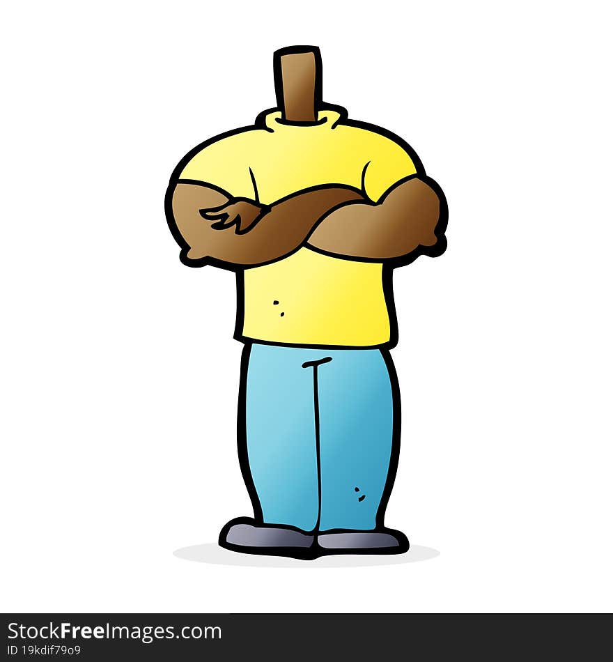 cartoon body with folded arms (mix and match cartoons or add own photos