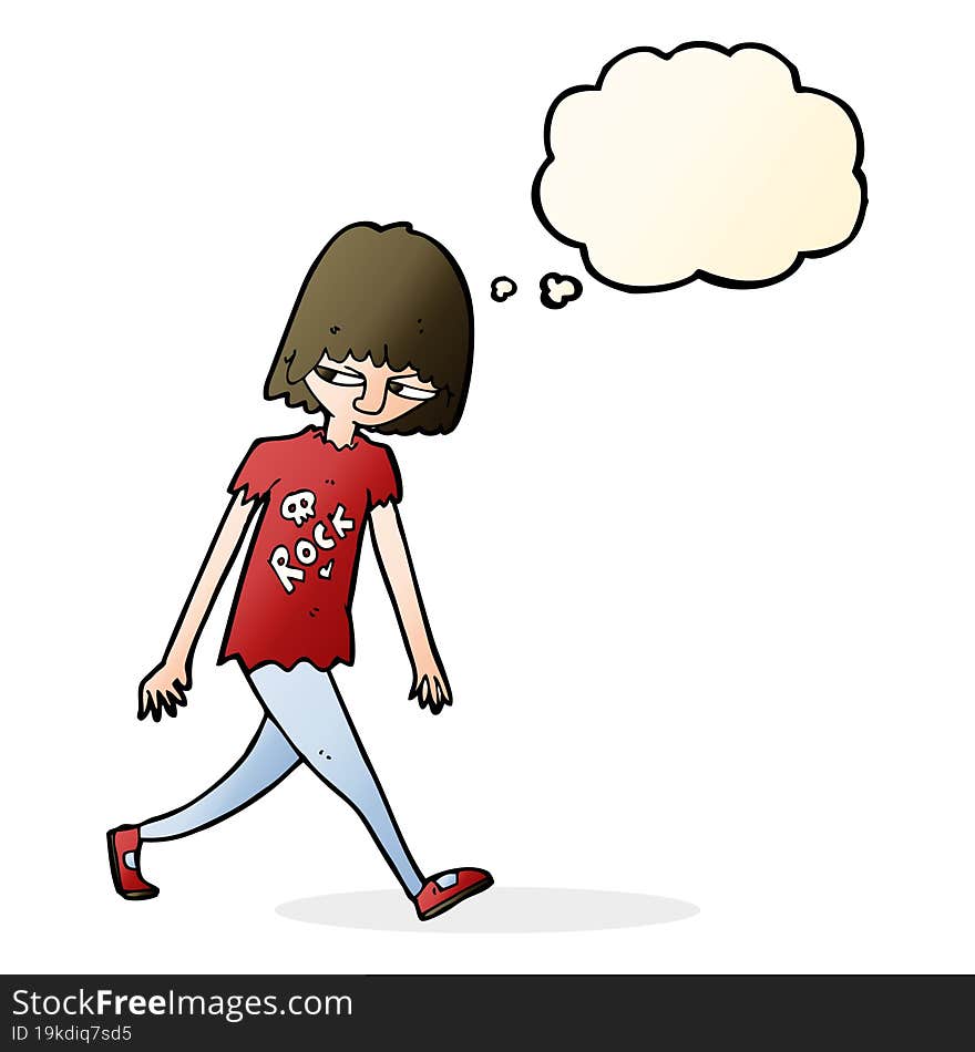 Cartoon Teenager With Thought Bubble