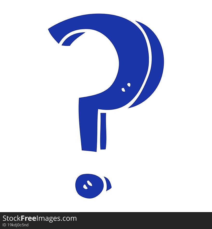 flat color style cartoon question mark