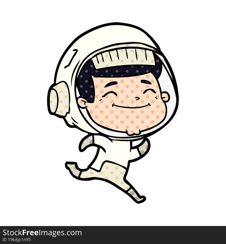 happy cartoon astronaut. happy cartoon astronaut