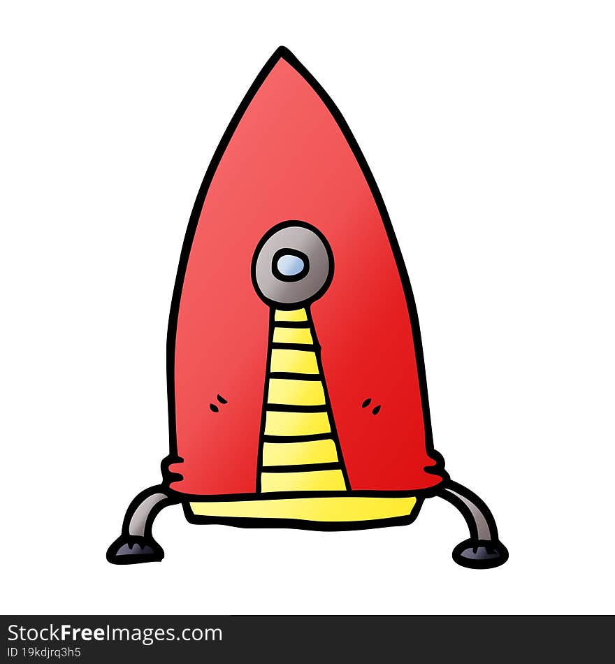 cartoon doodle space rocket