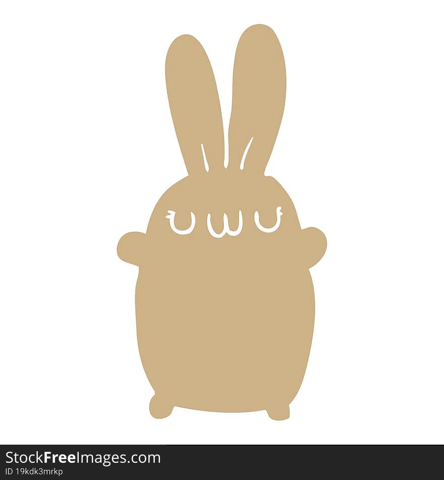 Flat Color Style Cartoon Rabbit